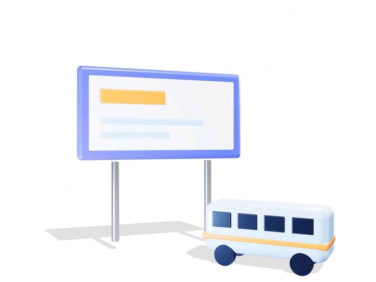 3D billboard and branded bus